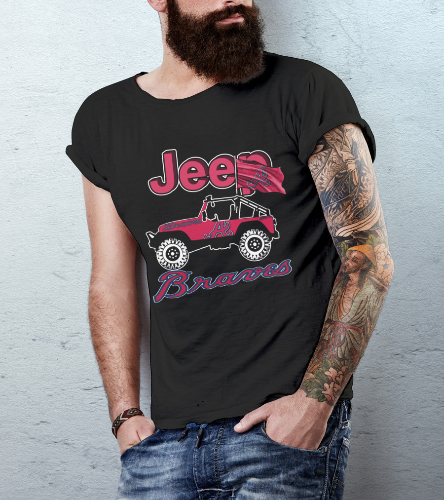 Jeep Atlanta Braves Red Flag Vehicle T-Shirt
