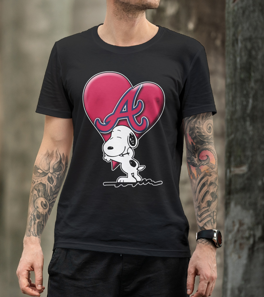 Snoopy Heart Atlanta Braves T-Shirt