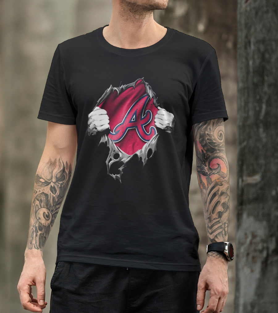 Torn V2 Atlanta Braves A Logo T-Shirt