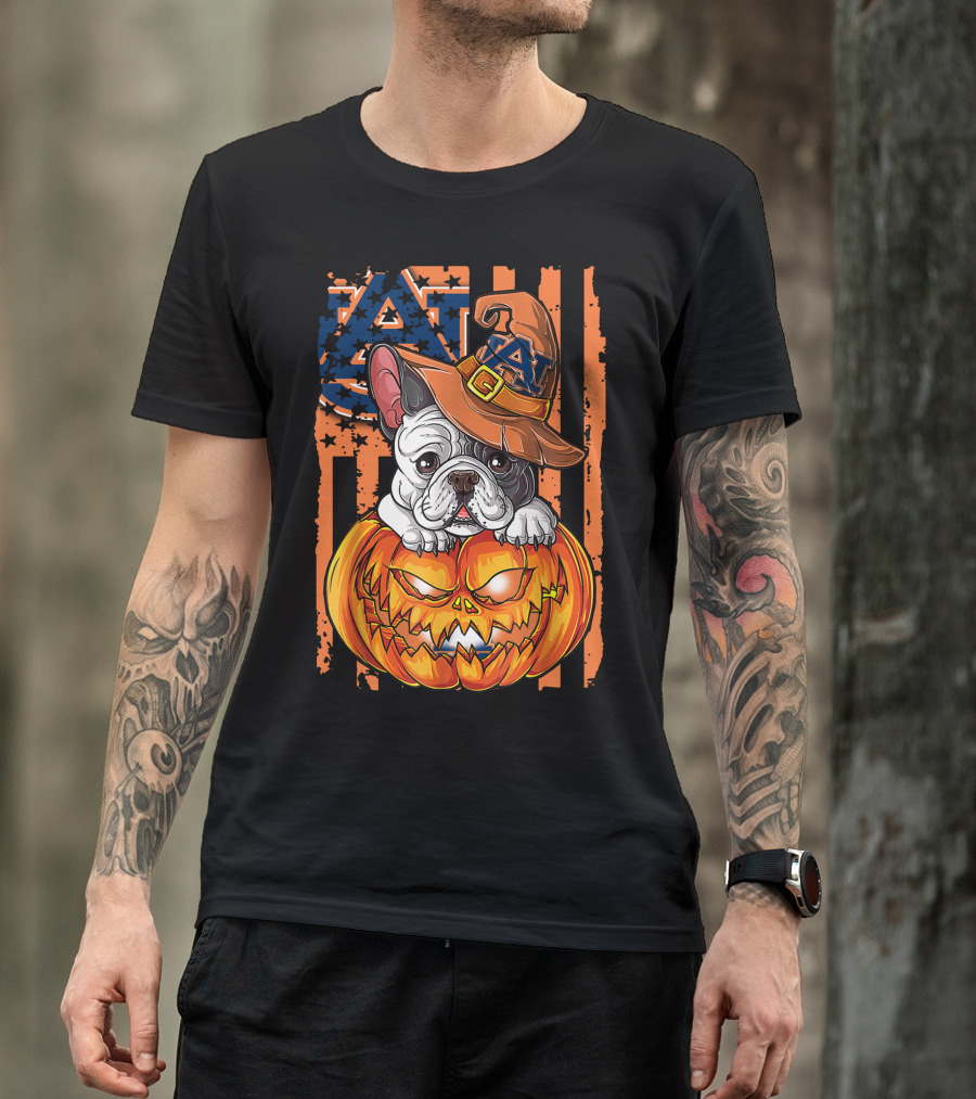 Hlw Bulldog Auburn Tigers Halloween Jack-O'-Lantern T-Shirt