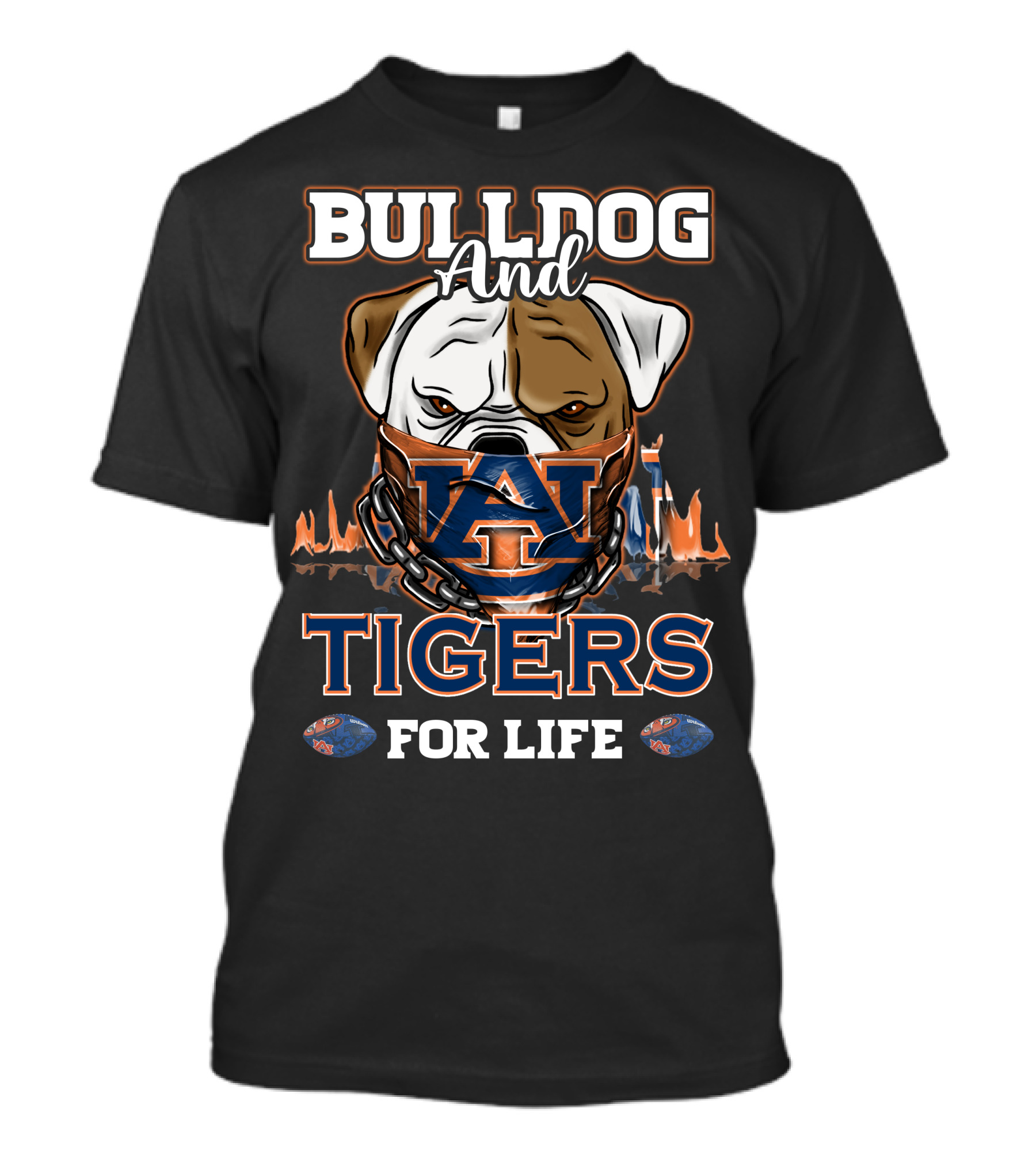 Bulldog And Auburn Tigers For Life T-Shirt