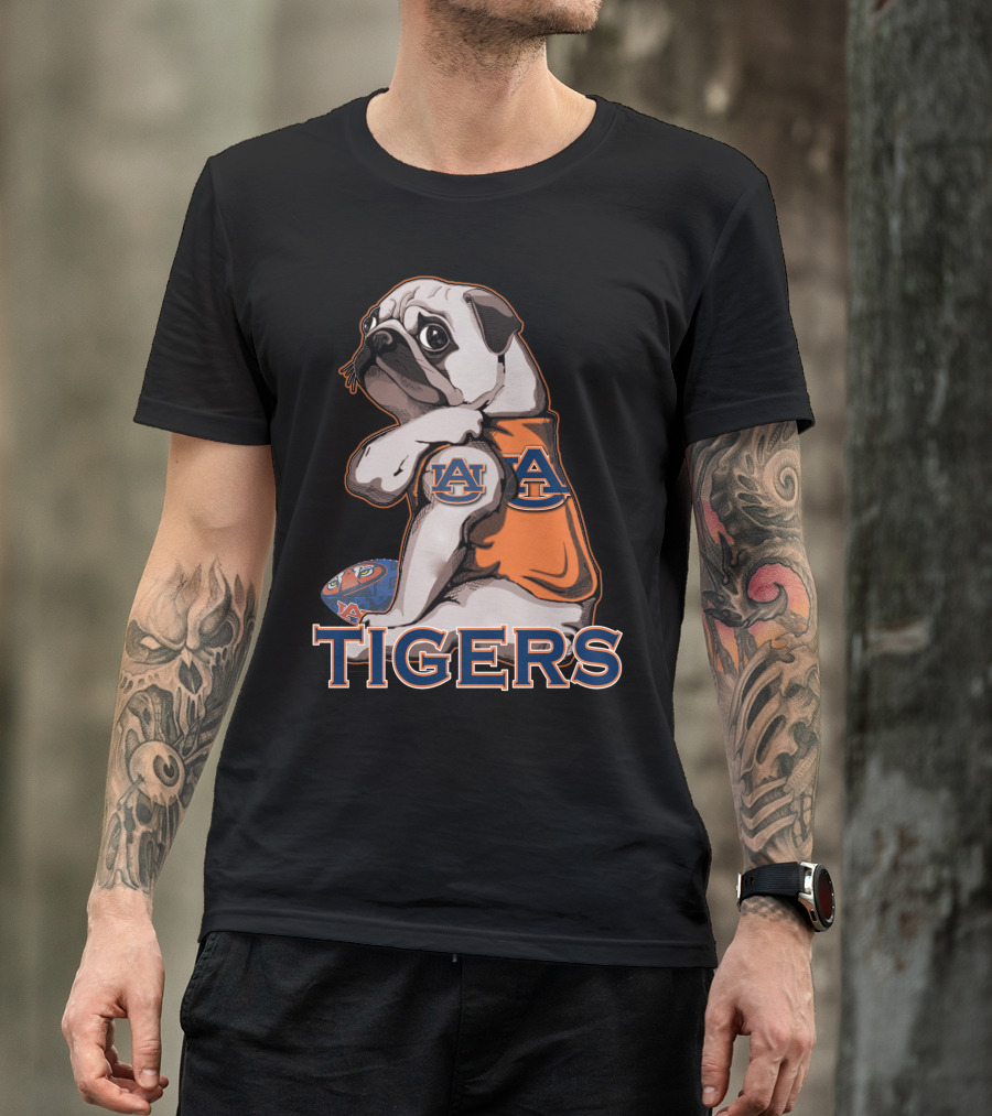 Pug Auburn Tigers Ua Football Fan Gear T-Shirt