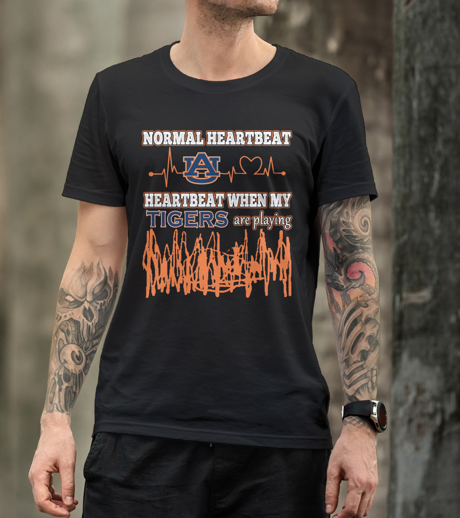 Normal Heartbeat Auburn Heartbeat When My Tigers Are Playing T-Shirt