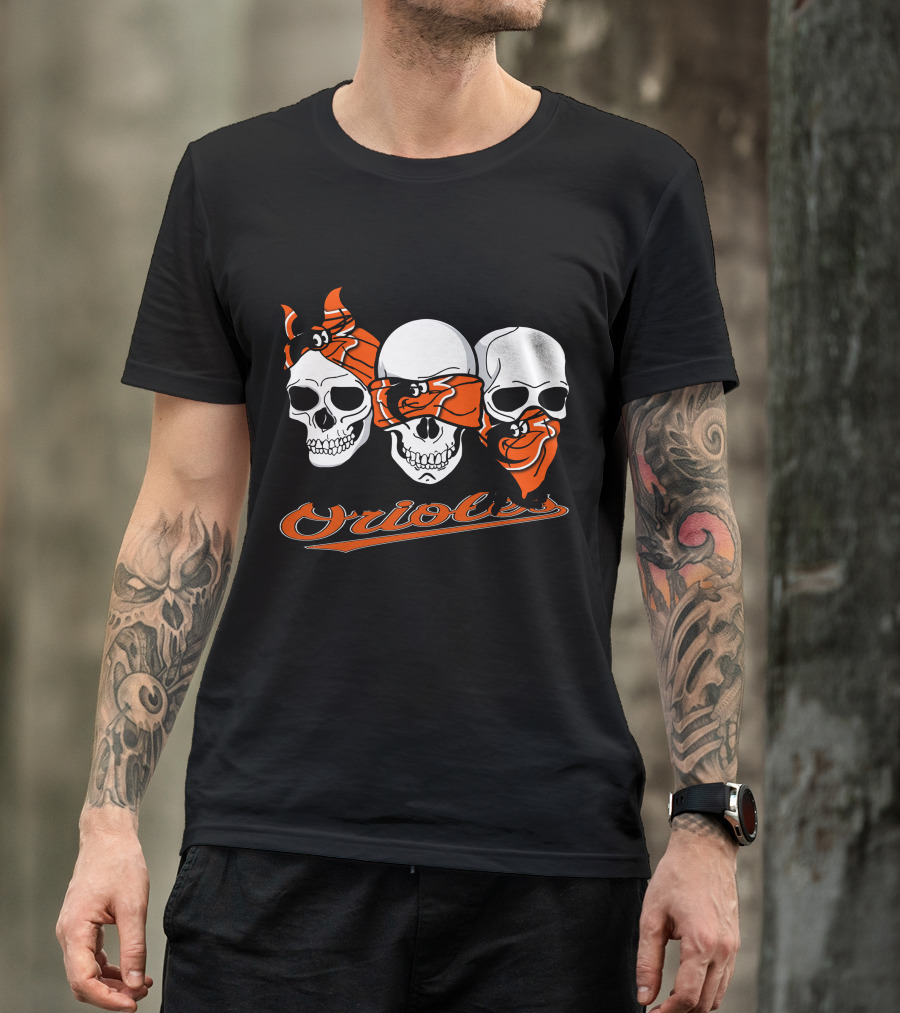 Orioles Three Skull Bandana T-Shirt