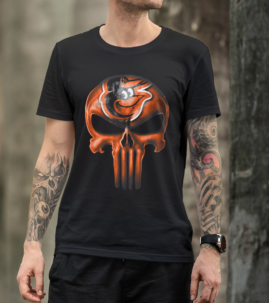 Baltimore Orioles Skull V3 T-Shirt