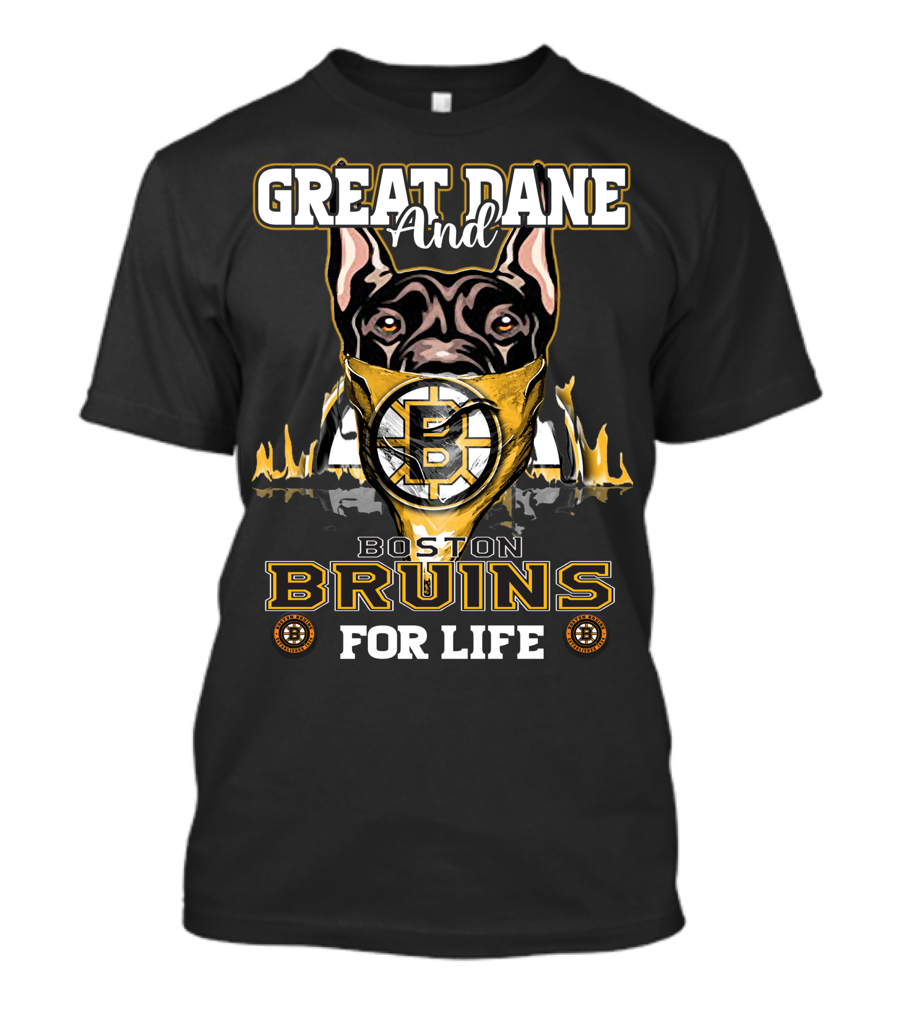Great Dane And Boston Bruins For Life T-Shirt