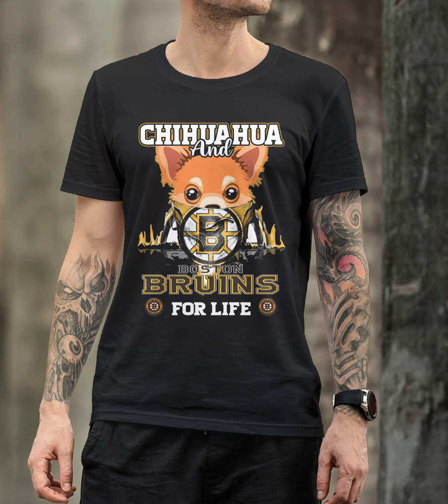 Chihuahua And Boston Bruins For Life T-Shirt