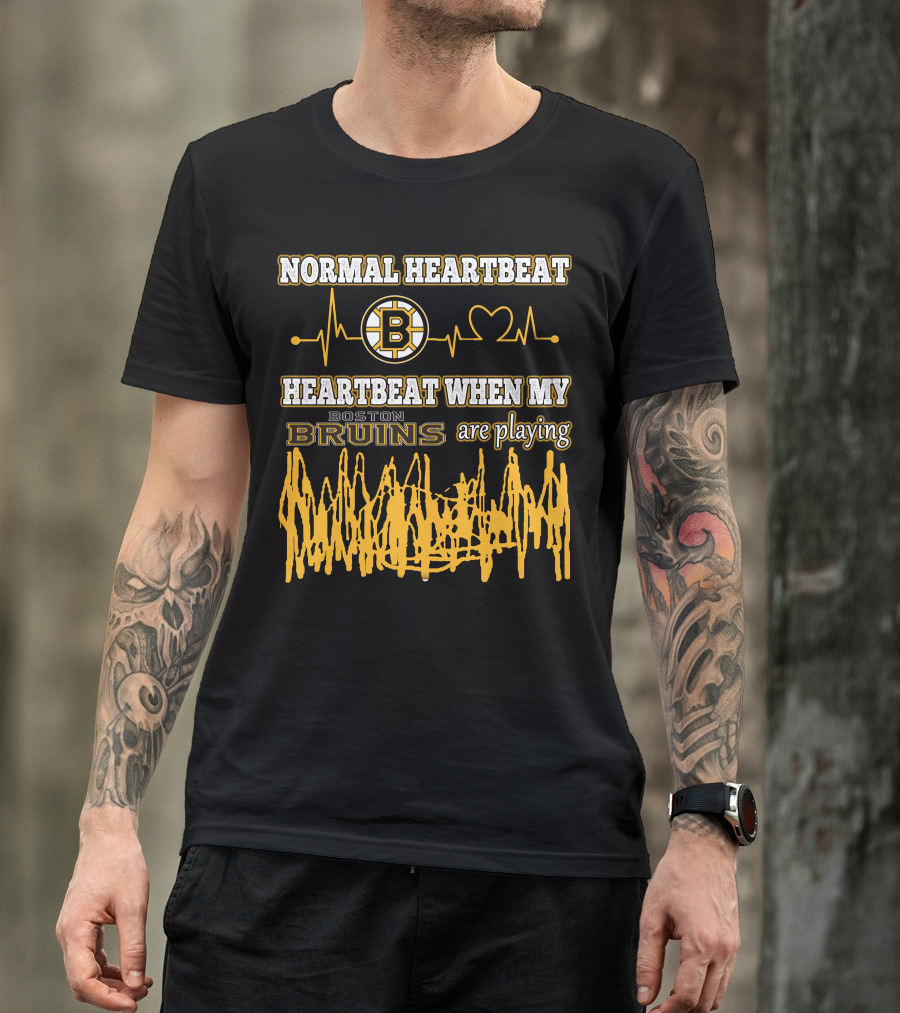 Normal Heartbeat Heartbeat When My Boston Bruins Are Playing T-Shirt