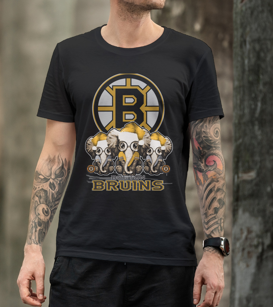 Boston Bruins Elephant Xmas T-Shirt