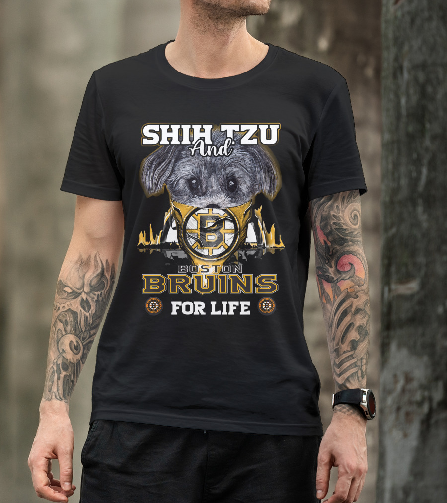 Shih Tzu And Boston Bruins For Life T-Shirt