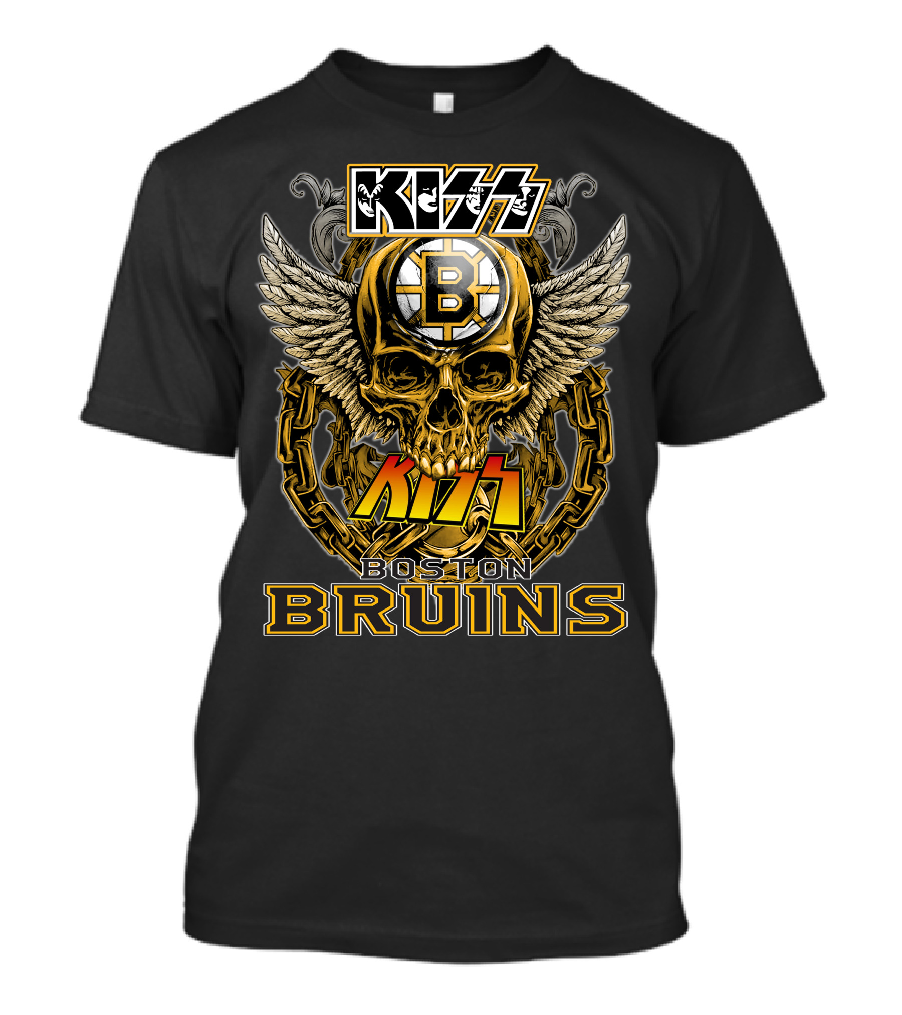 Kiss Boston Bruins Skull Wings T-Shirt