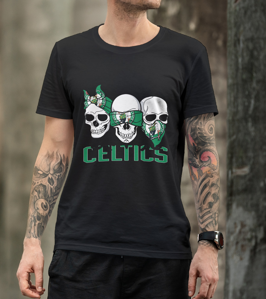 3 Skull Celtics Boston Bandana T-Shirt