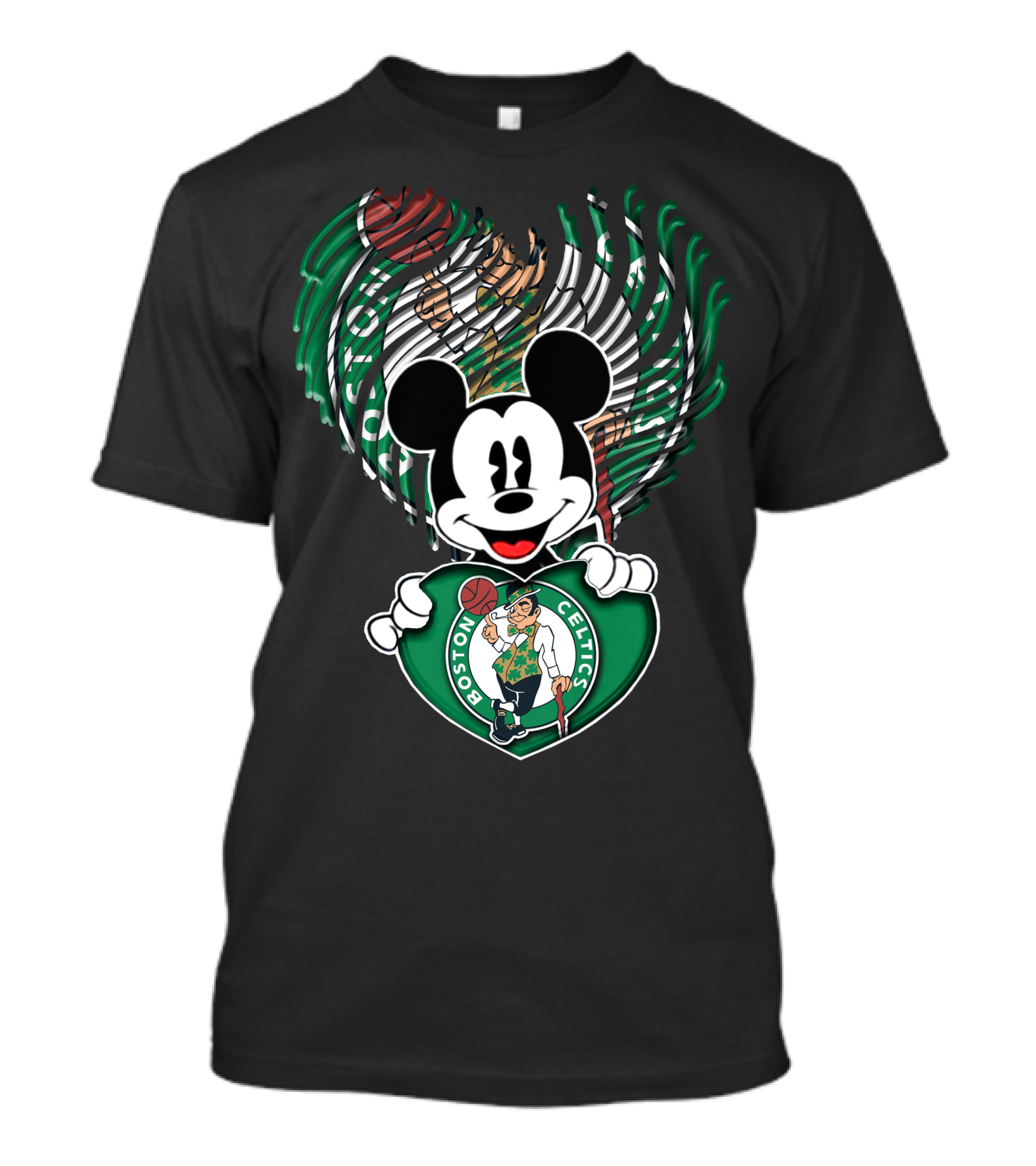 Mick Mouse Boston Celtics Basketball Fan Logo Mashup T-Shirt