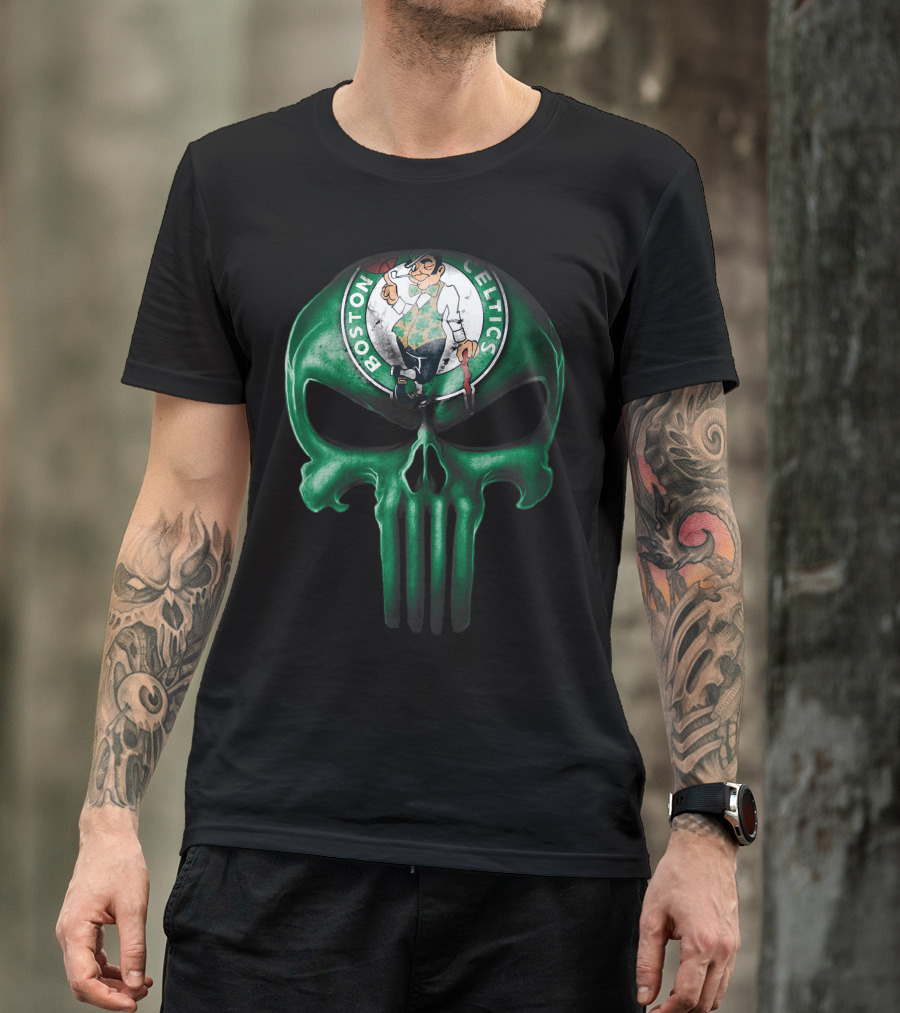 Skull Boston Celtics Punisher T-Shirt