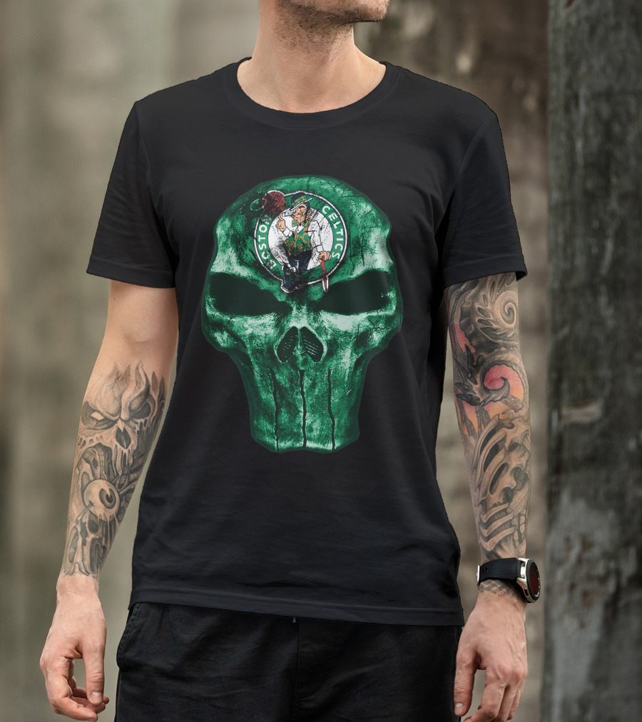 Boston Celtics Green Skull T-Shirt
