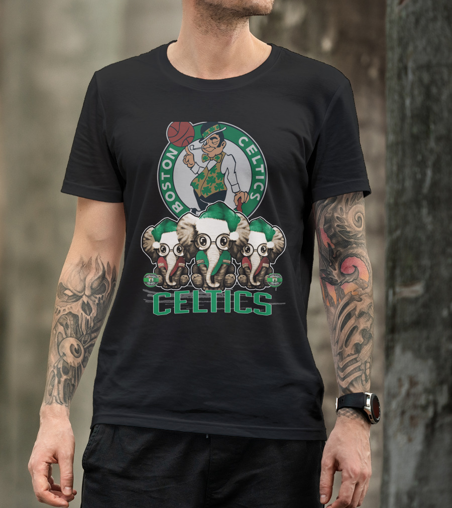 Boston Celtics Xmas Elephants T-Shirt