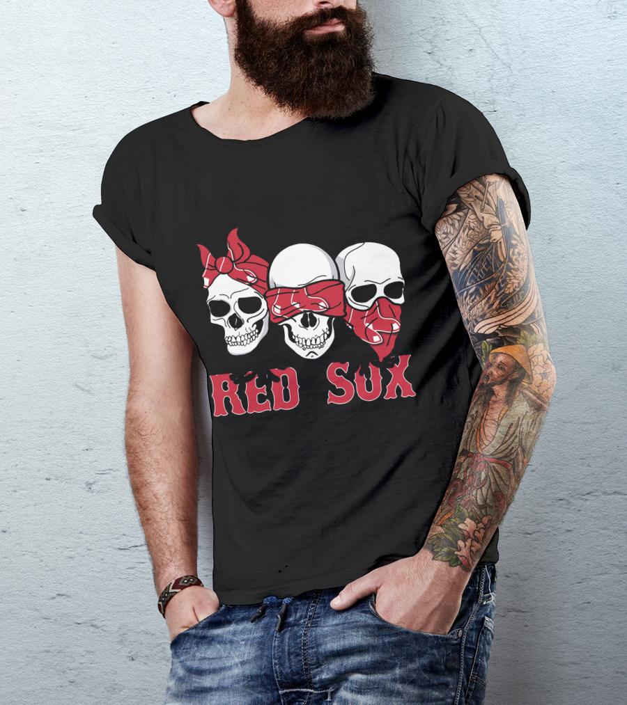 Red Sox Three Skull T-Shirt