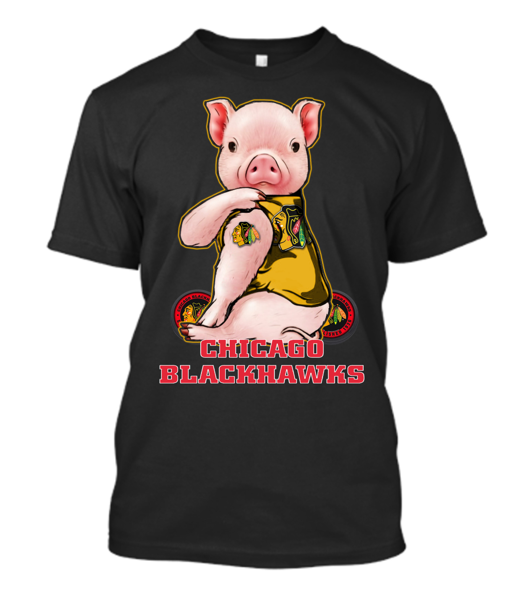 Chicago Blackhawks Pig Mascot Fan T-Shirt