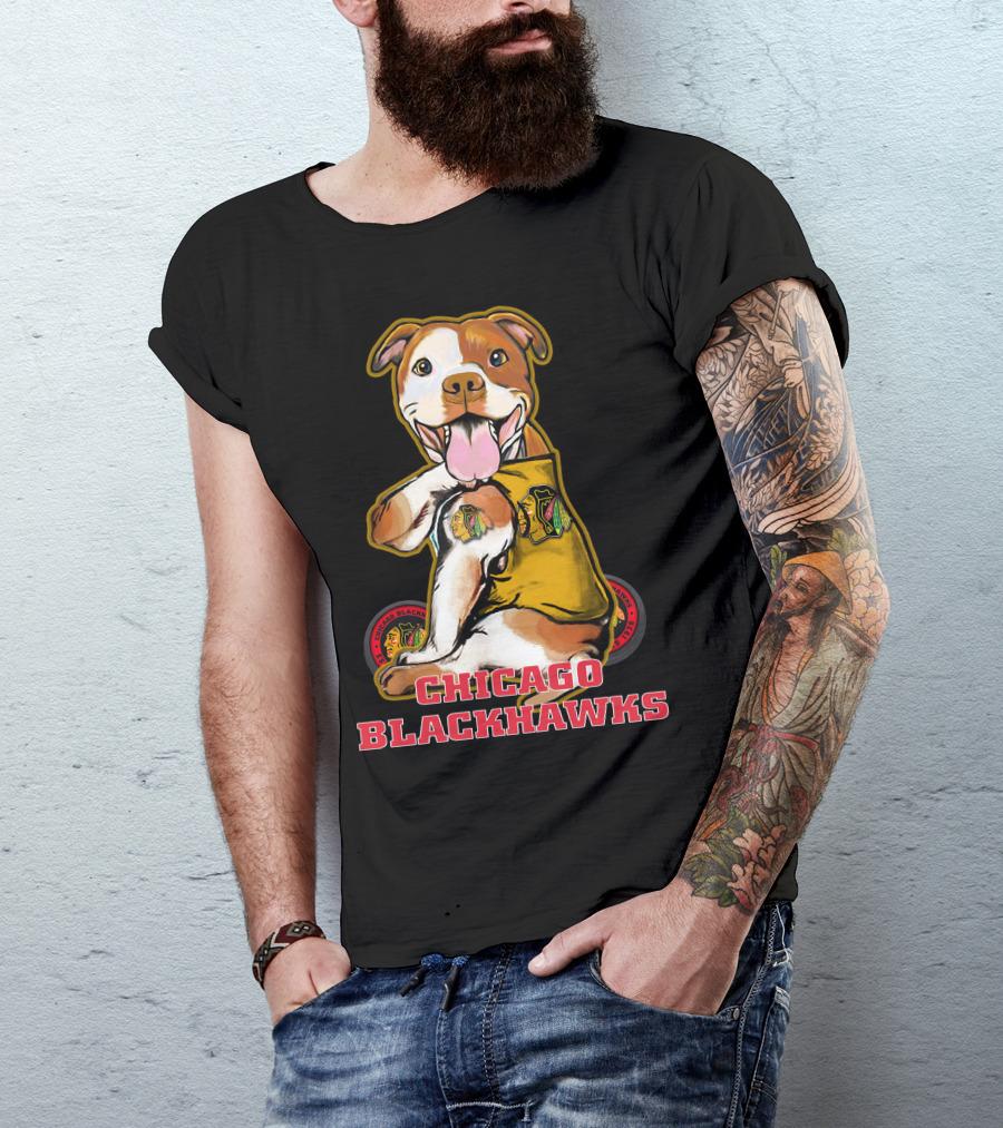 Chicago Blackhawks Pitbull Fan T-Shirt