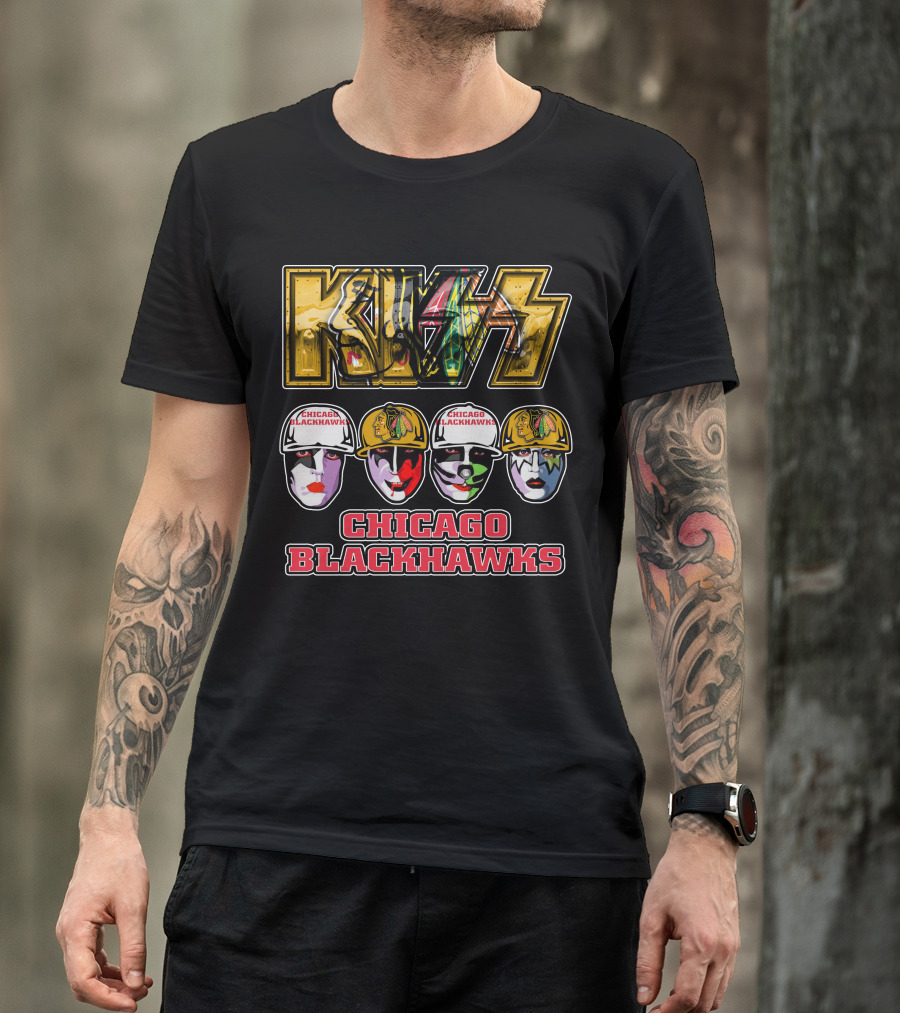 Kiss Chicago Blackhawks Face Paint T-Shirt