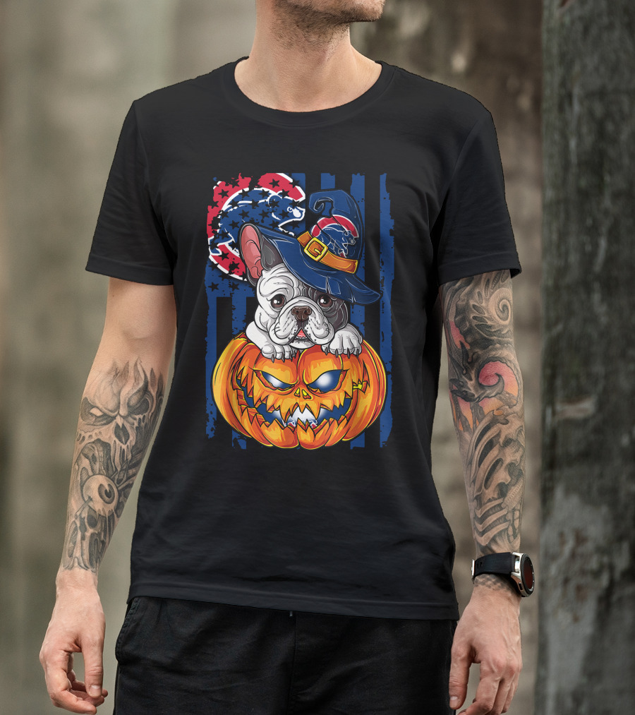Hlw Bulldog Chicago Cubs Halloween Pumpkin Wizard T-Shirt