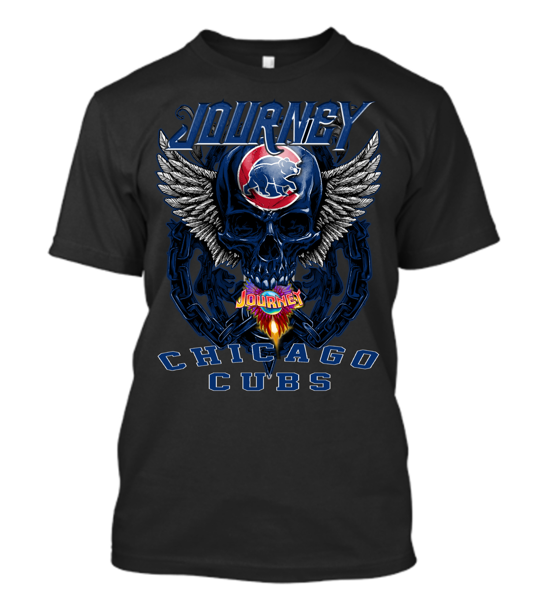 Journey Chicago Cubs Skull Wings T-Shirt