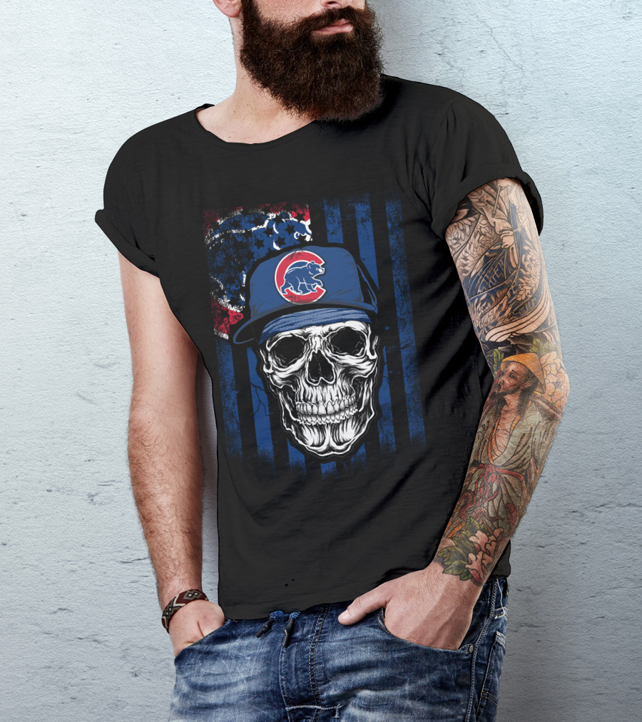 Chicago Cubs Skull T-Shirt