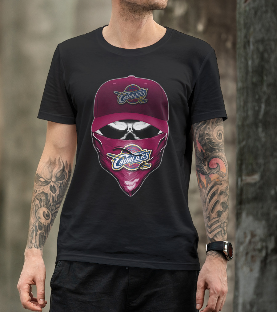 Skull Cleveland Cavaliers Logo Bandana And Cap T-Shirt