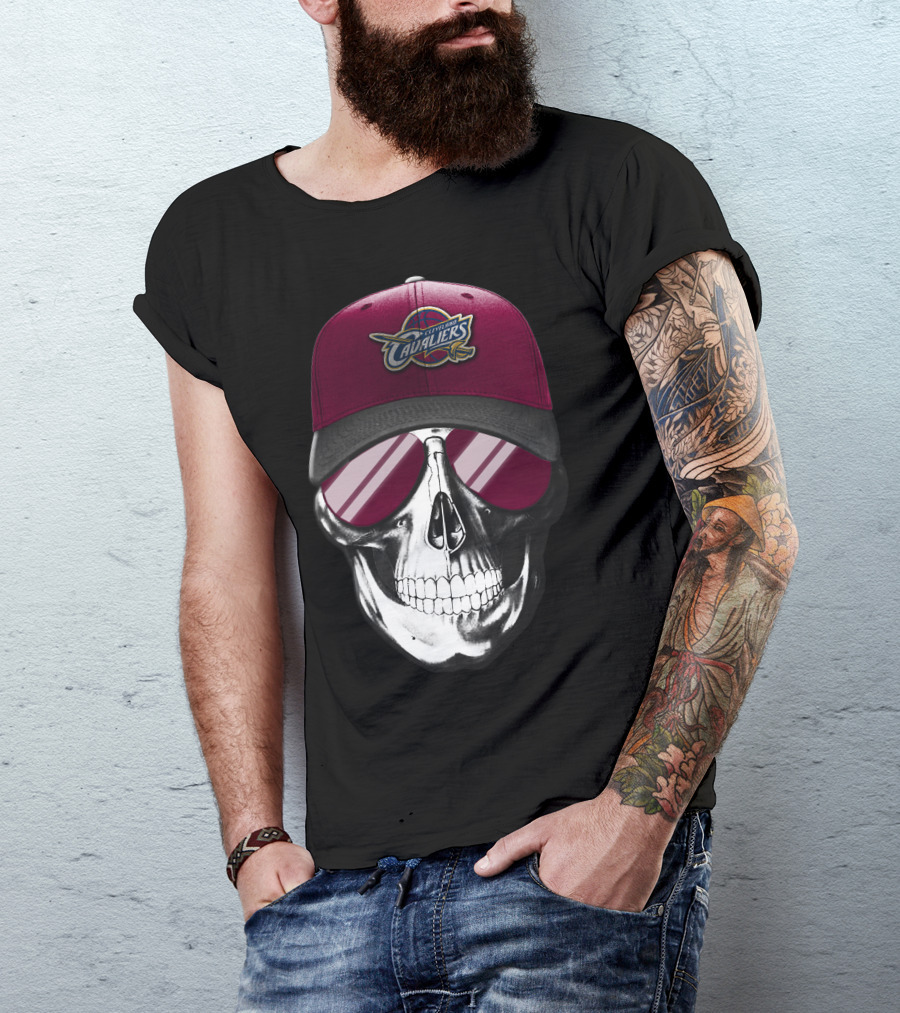 Cleveland Cavaliers Skull With Cap T-Shirt