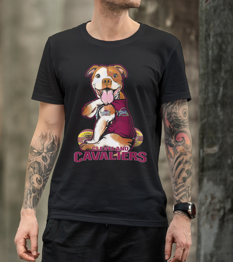 Cleveland Cavaliers Pitbull Basketball Team Mascot Fan T-Shirt