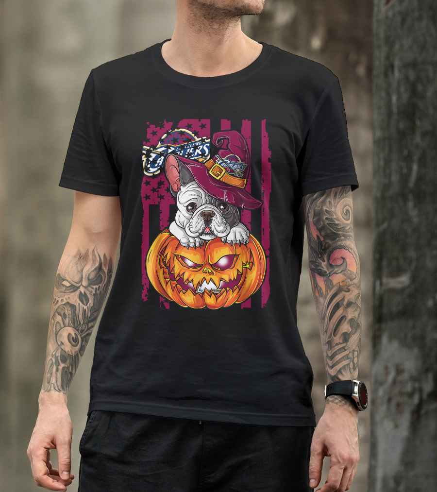 Cleveland Cavaliers Halloween Bulldog Pumpkin Wizard T-Shirt