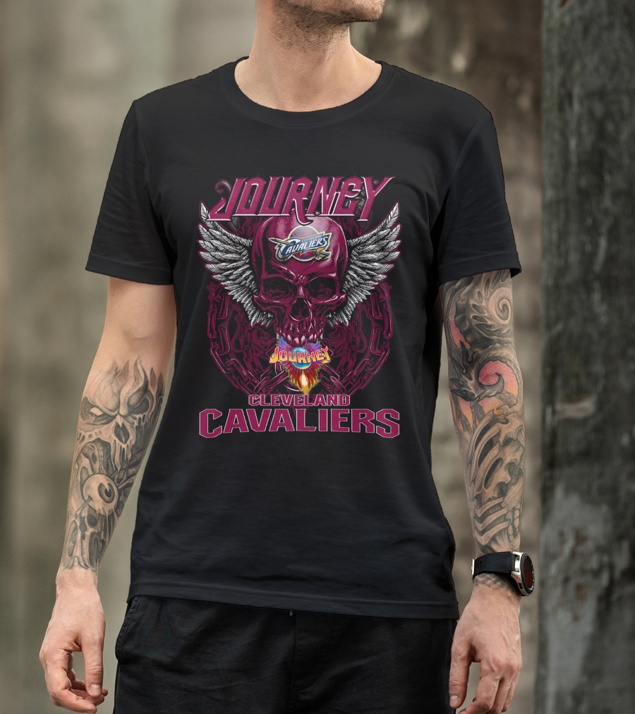 Journey Cleveland Cavaliers Skull Wings T-Shirt