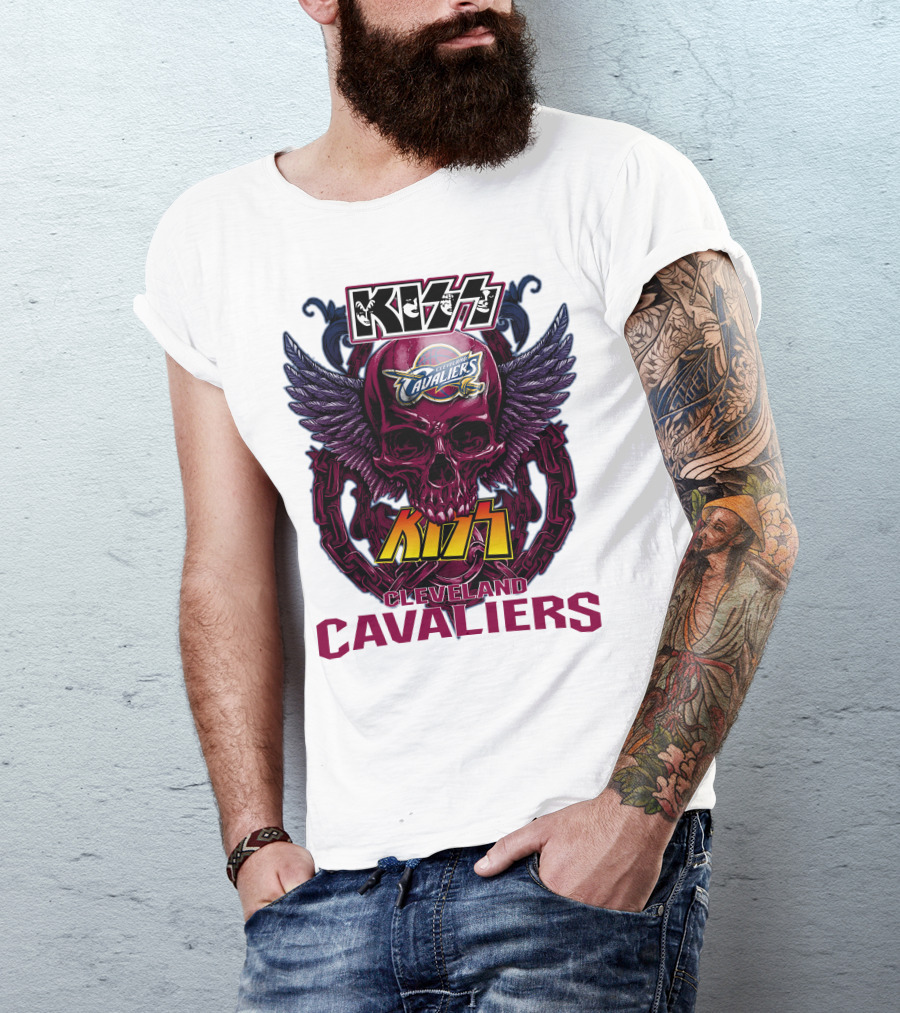 Kiss Cleveland Cavaliers Skull Wings T-Shirt