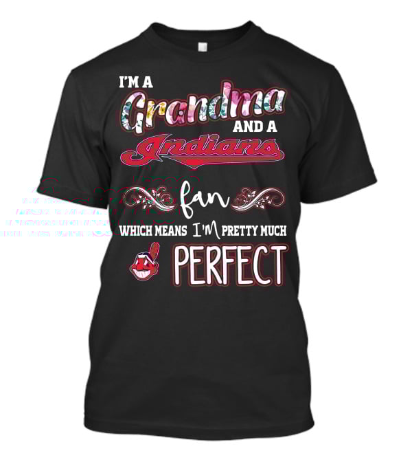 I'm A Grandma And A Indians Fan Which Means I'm Pretty Much Perfect T-Shirt
