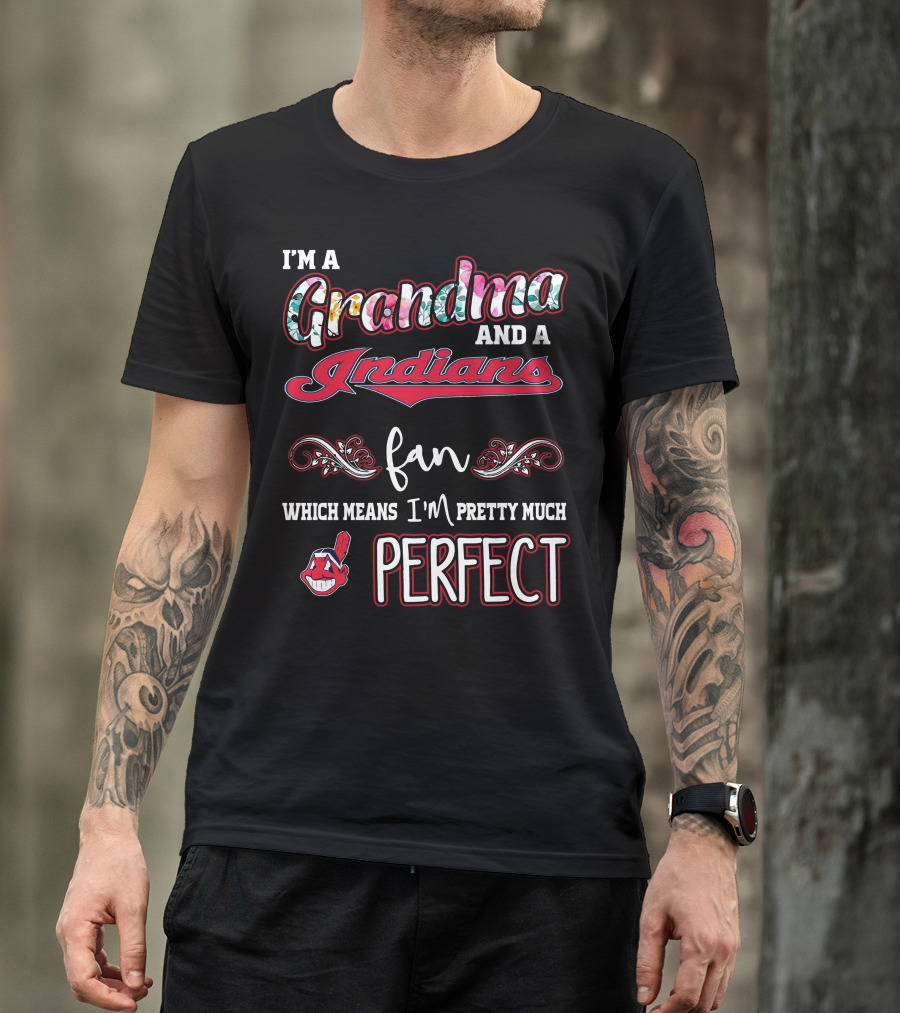 I'm A Grandma And A Indians Fan Which Means I'm Pretty Much Perfect T-Shirt