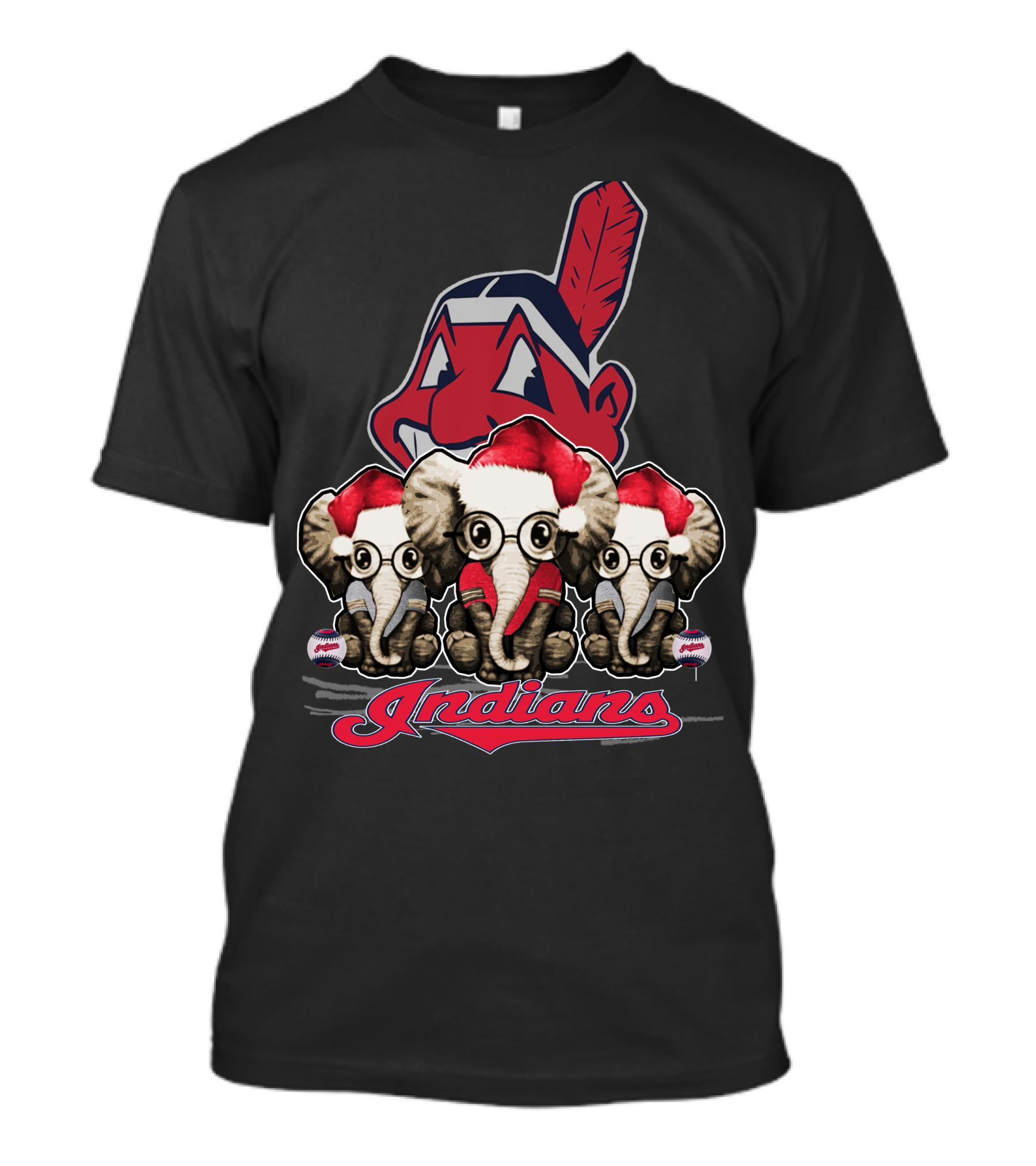 Indians Christmas Elephants Cleveland T-Shirt