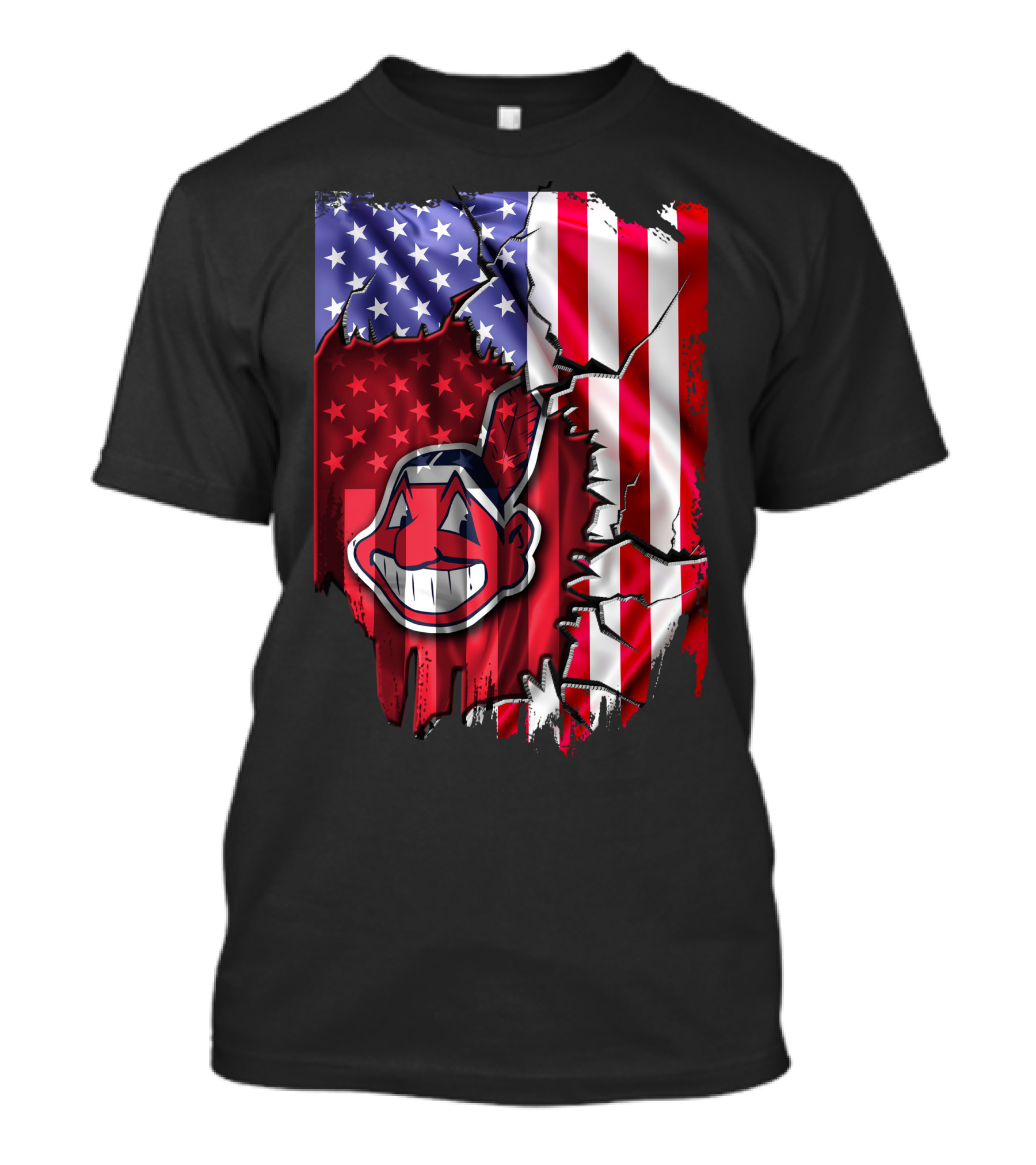 American Flag Cleveland Indians Iconic T-Shirt