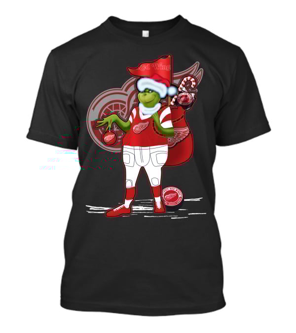 Grinchxmas Red Wings Hockey Holiday Crossover Detroit Wear T-Shirt
