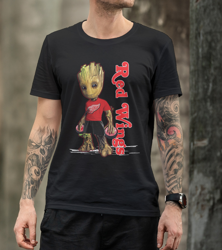 Groot Detroit Red Wings Hockey Fan Combo T-Shirt