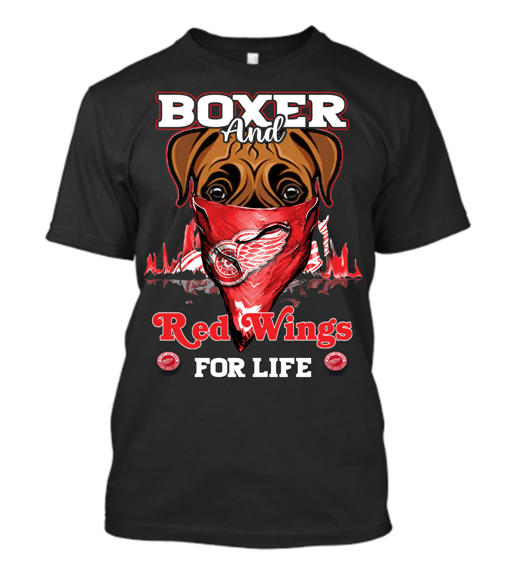 Boxer And Red Wings For Life T-Shirt