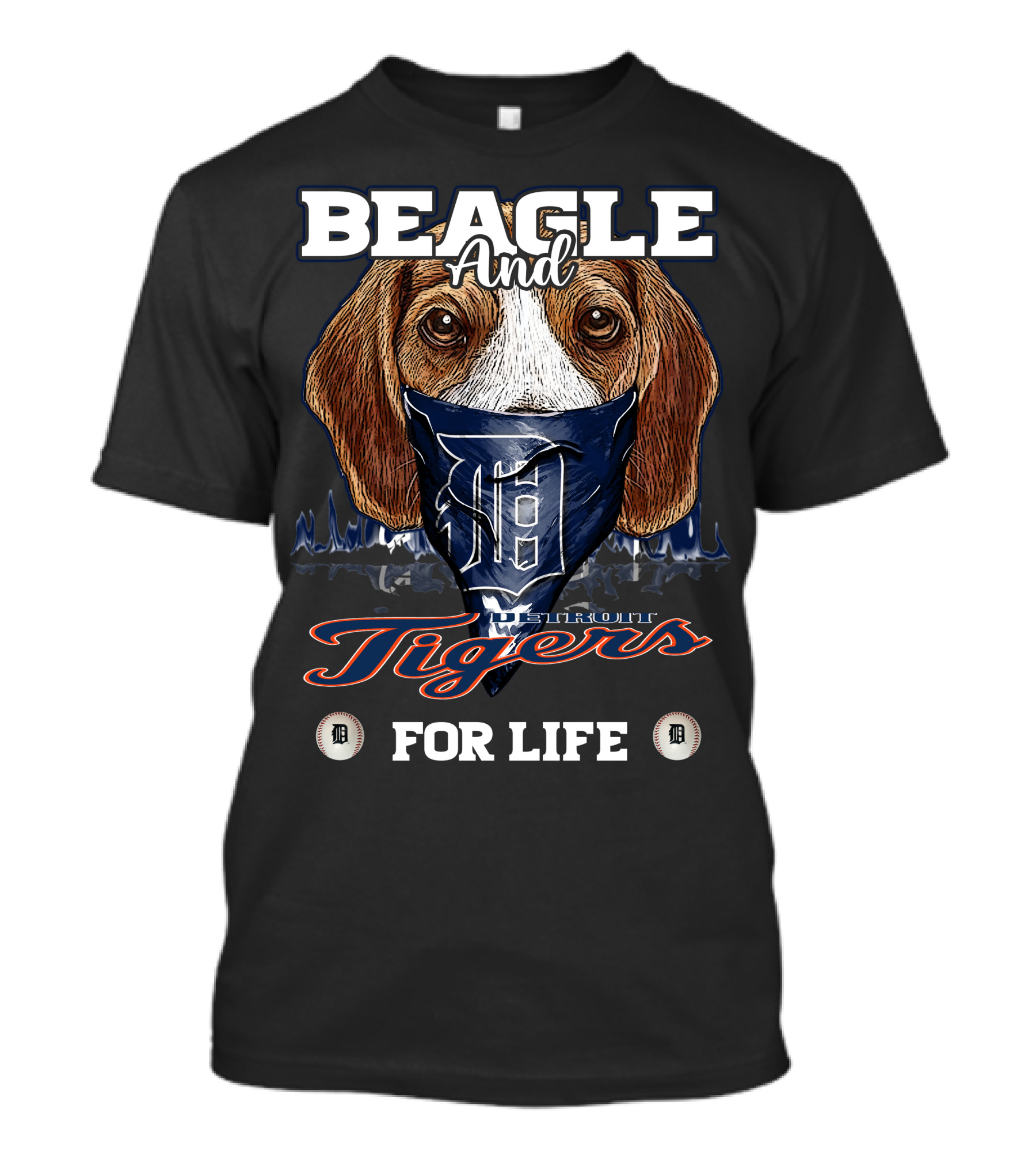 Beagle And Detroit Tigers For Life T-Shirt