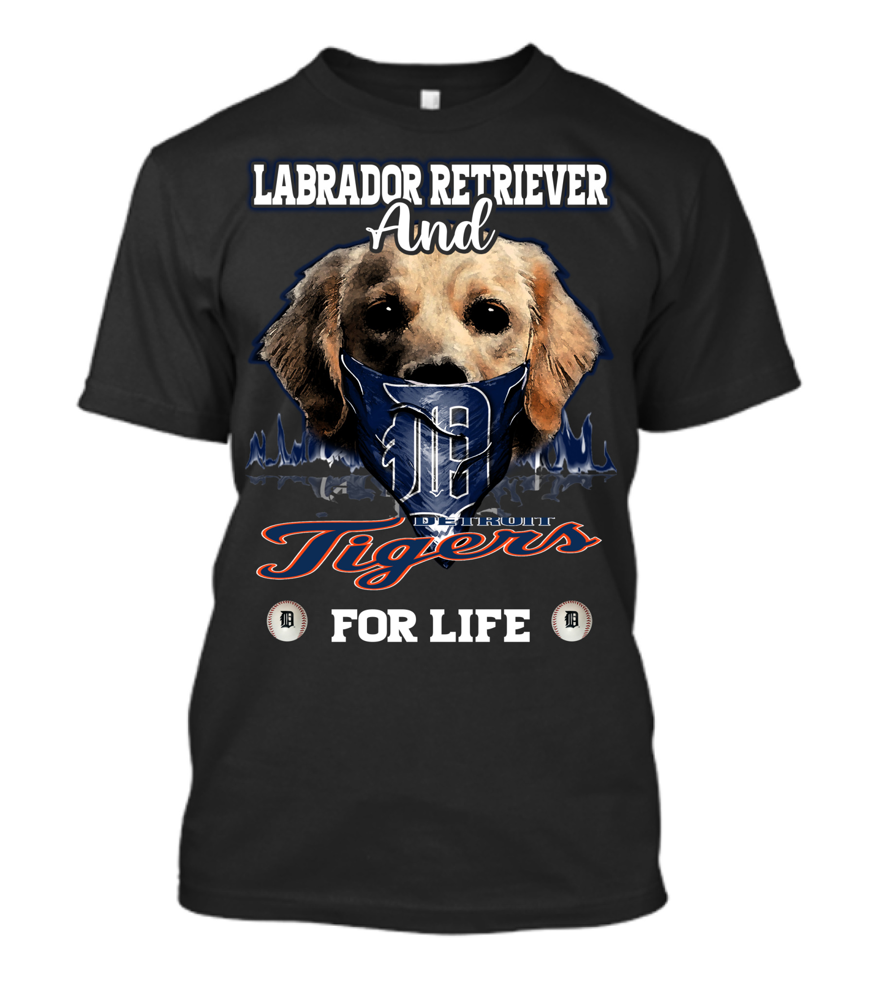 Labrador Retriever And Detroit Tigers For Life T-Shirt
