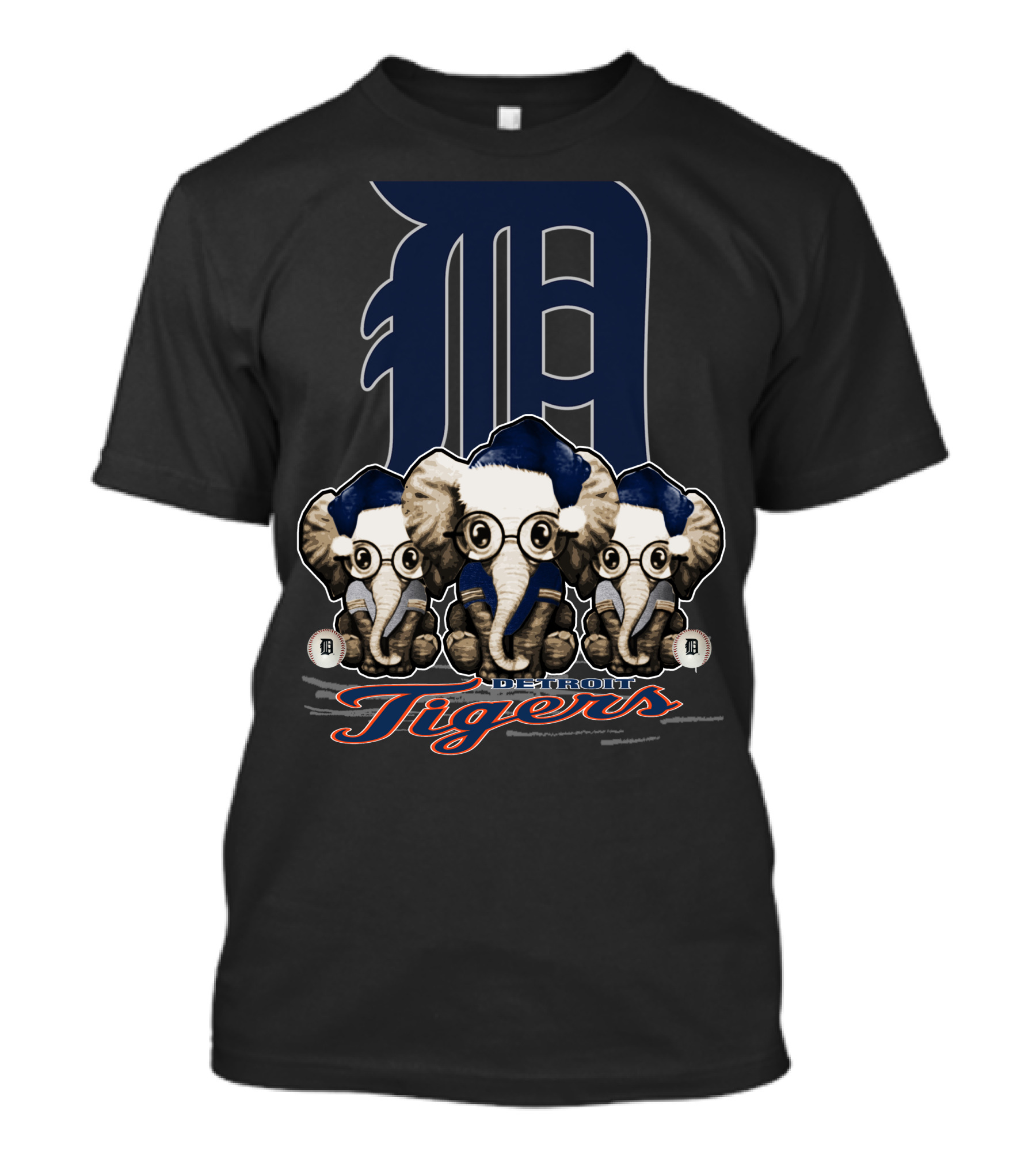 Detroit Tigers Elephants Christmas T-Shirt