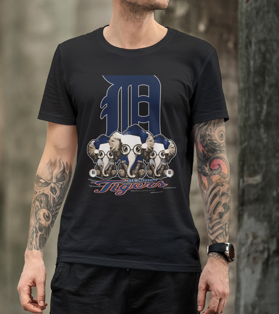 Detroit Tigers Elephants Christmas T-Shirt