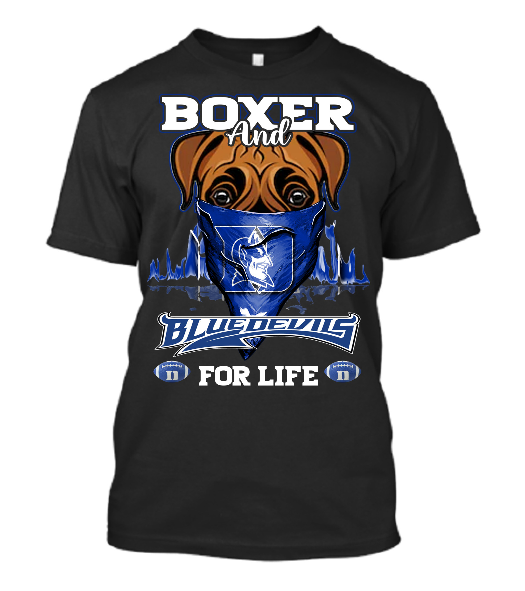 Boxer And Duke Blue Devils For Life T-Shirt