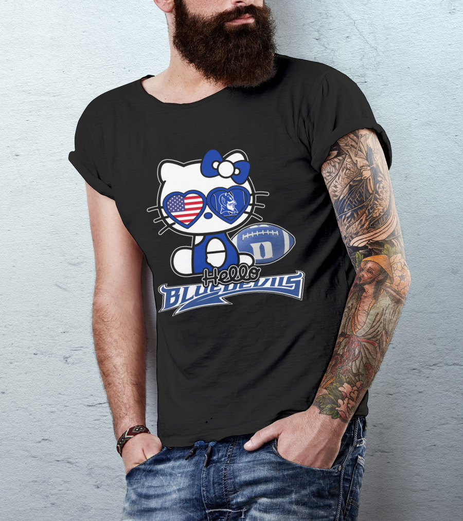 Hello Kitty Duke Blue Devils American Football Fan T-Shirt