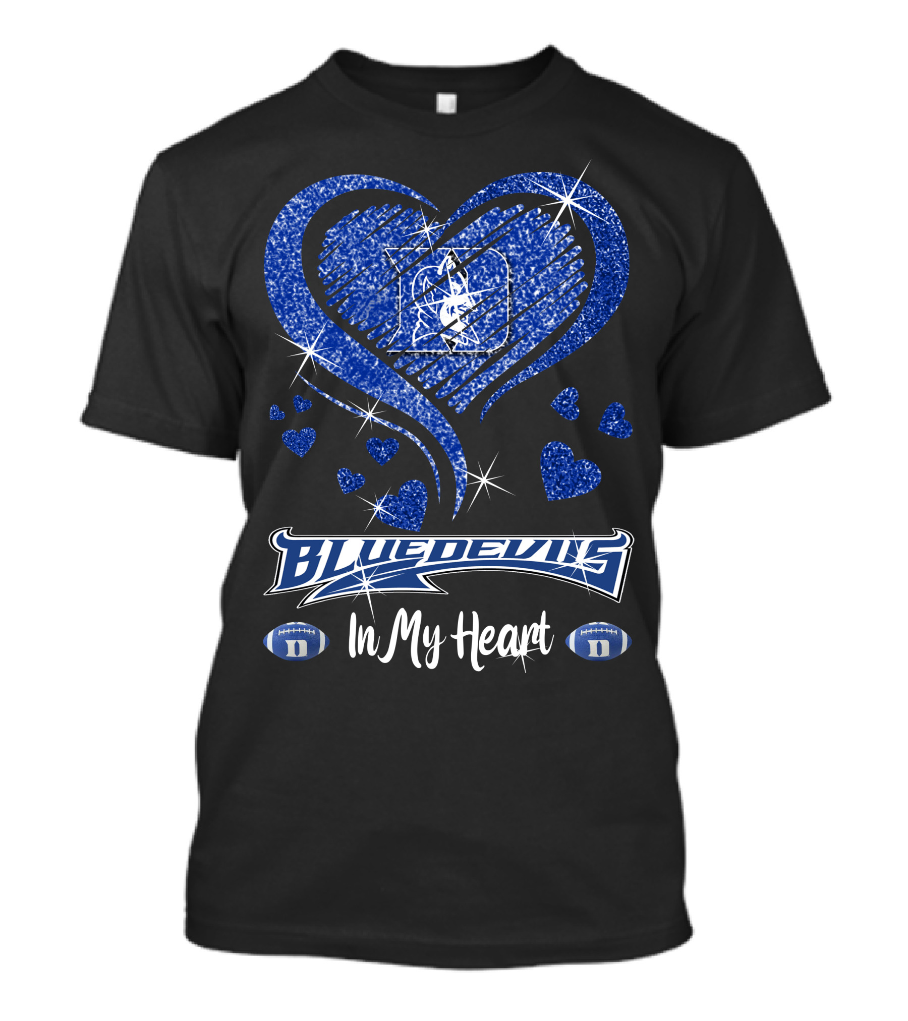 Blue Devils Heart Football Team Spirit In My Heart T-Shirt