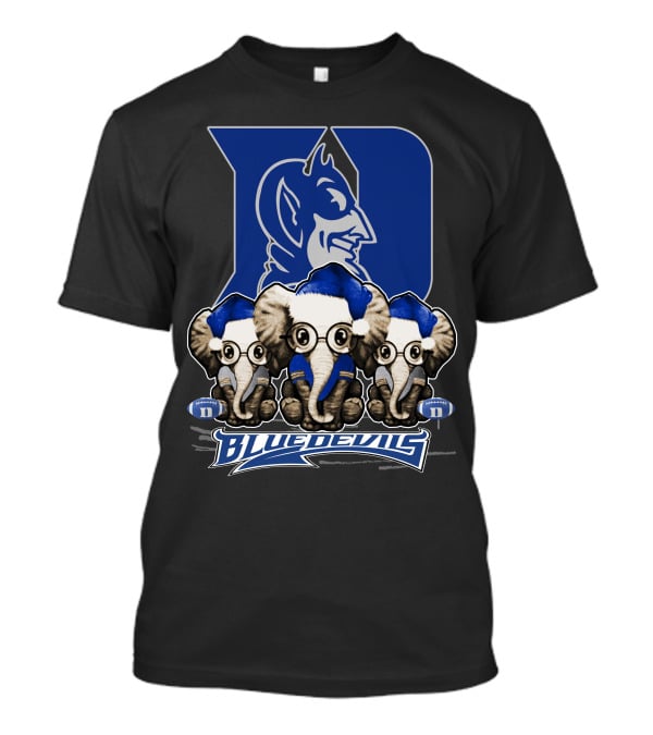 Elephant Xmas Duke Blue Devils Holiday Trio T-Shirt