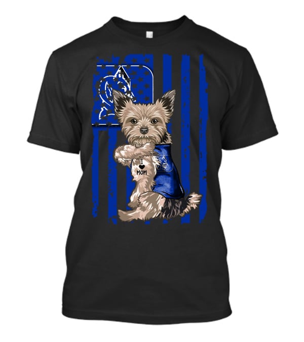Yorkshire Terrier I Love Mom Duke Blue Devils T-Shirt