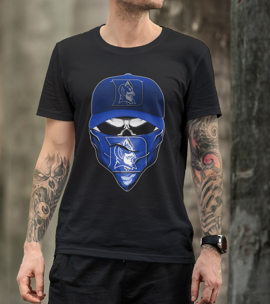 Skull Duke Blue Devils Mascot Bandana And Cap T-Shirt